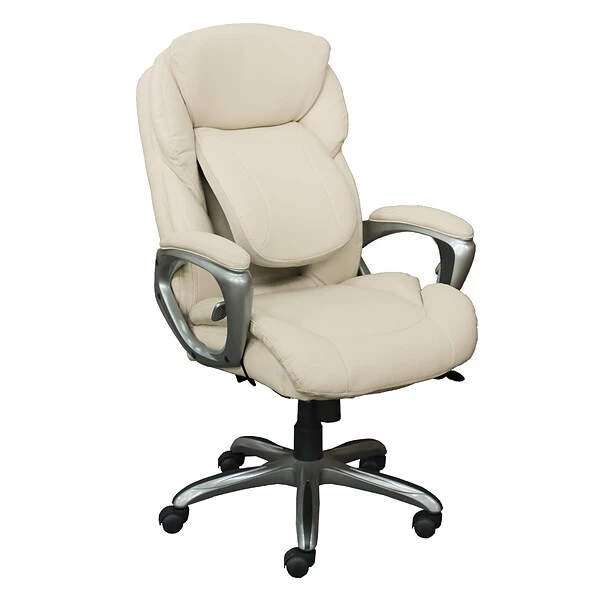 Serta Works My Fit Bonded Leather Executive Office Chair With Tailored Reach, Inspired Ivory (CHR200064) - Image 4