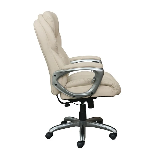 Serta Works My Fit Bonded Leather Executive Office Chair With Active Lumbar Support, Inspired Ivory (CHR200065) - Image 2
