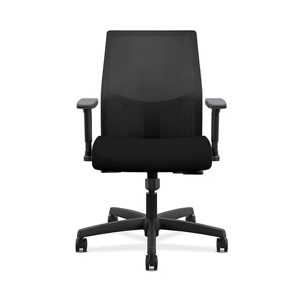 HHON Ignition Ilira-Stretch Mesh/Fabric Task Chair, Height- And Width-Adjustable Arms, Black (HONI2Y1AMC10NTK)