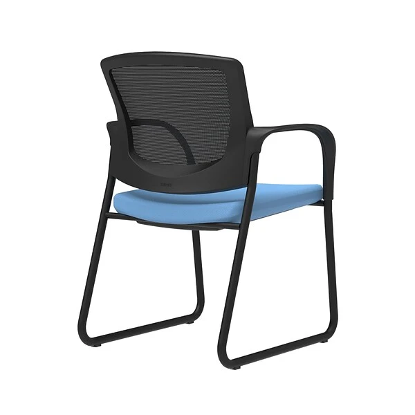 Union & Scale Workplace2.0™ Vinyl And Mesh Guest Chair, Lagoon, Integrated Lumbar, Fixed Arms (53291)