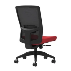 Union & Scale Workplace2.0™ Fabric Task Chair, Cherry, Adjustable Lumbar, Armless, Synchro-Tilt W/ Seat Slide Control (53615)