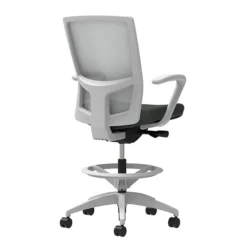 Union & Scale Workplace2.0™ Fabric Stool, Iron Ore, Integrated Lumbar, Fixed Arms, Synchro-Tilt Seat Control (53799)