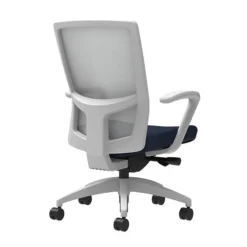 Union & Scale Workplace2.0™ Fabric Task Chair, Navy, Integrated Lumbar, Fixed Arms, Advanced Synchro-Tilt Seat Control (53596)