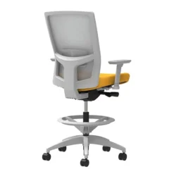 Union & Scale Workplace2.0™ Fabric Stool, Goldenrod, Adjustable Lumbar, 2D Arms, Synchro-Tilt (53770)