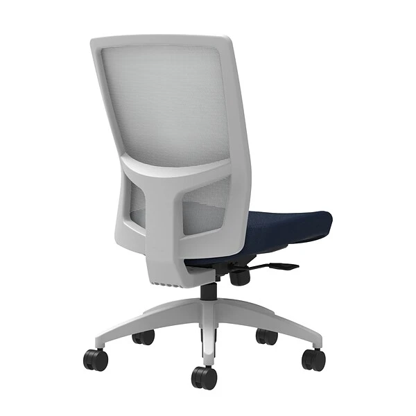 Union & Scale Workplace2.0™ Fabric Task Chair, Navy, Integrated Lumbar, Armless, Synchro-Tilt W/Seat Slide Seat Control (53510)