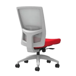Union & Scale Workplace2.0™ Fabric Task Chair, Ruby Red, Adjustable Lumbar, Armless, Synchro-Tilt W/ Seat Slide Control (53511)