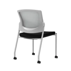 Union & Scale Workplace2.0™ Fabric Guest Chair, Black, Integrated Lumbar, Armless, Stationary Seat Control (53697)
