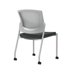 Union & Scale Workplace2.0™ Fabric Guest Chair, Iron Ore, Integrated Lumbar, Armless, Stationary Seat Control (53698)