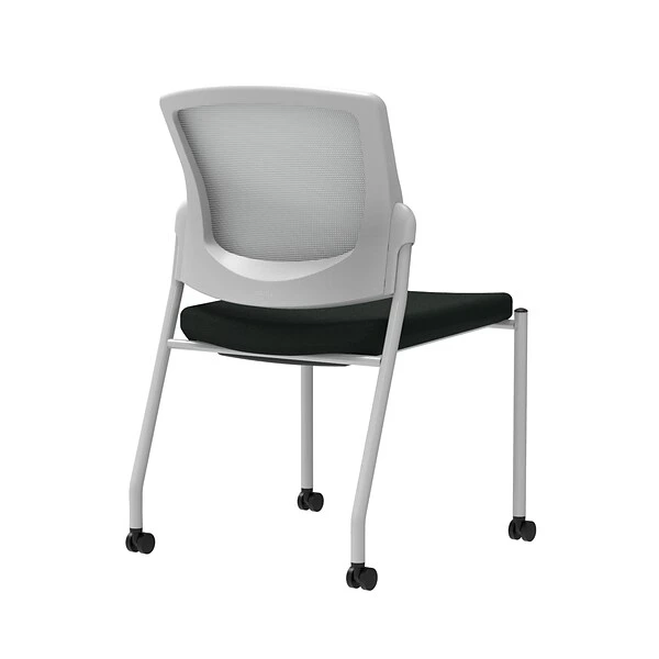 Union & Scale Workplace2.0™ Guest Chair, Black Vinyl, Integrated Lumbar, Armless, Stationary Seat Control (53699)