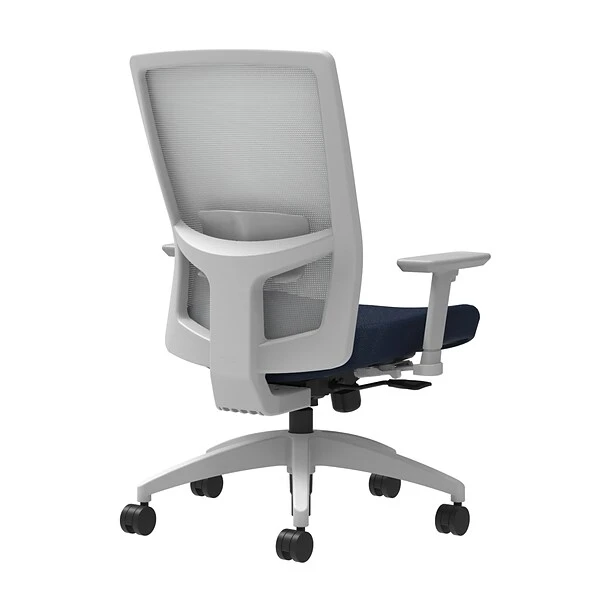 Union & Scale Workplace2.0™ Fabric Task Chair, Navy, Adjustable Lumbar, 2D Arms, Synchro-Tilt With Seat Slide (53487)