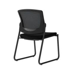 Union & Scale Workplace2.0™ Fabric Guest Chair, Black, Integrated Lumbar, Armless, Stationary Seat Control (53738)