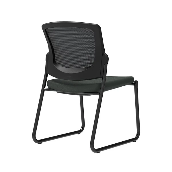 Union & Scale Workplace2.0™ Fabric Guest Chair, Iron Ore, Integrated Lumbar, Armless, Stationary Seat Control (53739)
