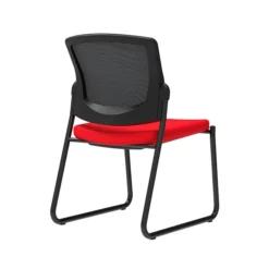 Union & Scale Workplace2.0™ Fabric Guest Chair, Ruby Red, Integrated Lumbar, Armless, Stationary Seat Control (53742)