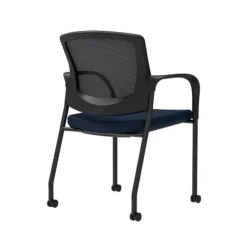 Union & Scale Workplace2.0™ Fabric Guest Chair, Navy, Integrated Lumbar, Fixed Arms, Stationary Seat Control (53708)