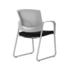 Union & Scale Workplace2.0™ Fabric Guest Chair, Black, Integrated Lumbar, Fixed Arms, Stationary Seat Control (53748)