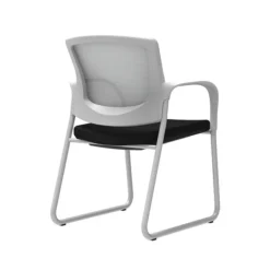 Union & Scale Workplace2.0™ Fabric Guest Chair, Black, Integrated Lumbar, Fixed Arms, Stationary Seat Control (53748)