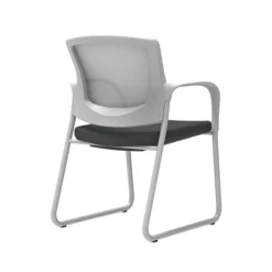 Union & Scale™ Workplace2.0™ Fabric Guest Chair, Iron Ore, Integrated Lumbar, Fixed Arms, Stationary Seat Control (53749)