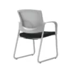 Union & Scale Workplace2.0™ Guest Chair, Black Vinyl, Integrated Lumbar, Fixed Arms, Stationary Seat Control (53750)