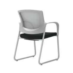 Union & Scale Workplace2.0™ Guest Chair, Black Vinyl, Integrated Lumbar, Fixed Arms, Stationary Seat Control (53750)
