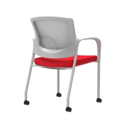Union & Scale Workplace2.0™ Fabric Guest Chair, Ruby Red, Integrated Lumbar, Fixed Arms, Stationary Seat Control (53690)
