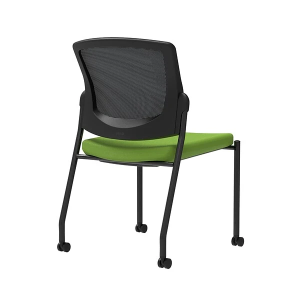 Union & Scale Workplace2.0™ Fabric Guest Chair, Pear, Integrated Lumbar, Armless, Stationary, Fully Assembled (53715)