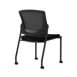 Union & Scale Workplace2.0™ Fabric Guest Chair, Black, Integrated Lumbar, Armless, Stationary, Fully Assembled (53716)