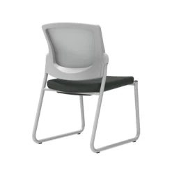 Union & Scale Workplace2.0™ Fabric Guest Chair, Iron Ore, Integrated Lumbar, Armless, Stationary, Fully Assembled