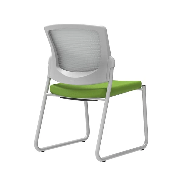 Union & Scale Workplace2.0™ Fabric Guest Chair, Pear, Integrated Lumbar, Armless, Stationary Seat Control (53758)