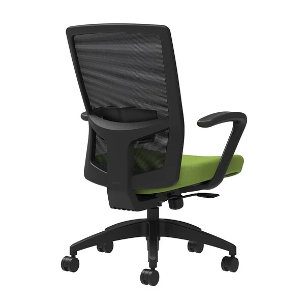 Union & Scale Workplace2.0™ Fabric Task Chair, Pear, Adjustable Lumbar, Fixed Arms, Synchro-Tilt W/ Seat Slide Control (53633)