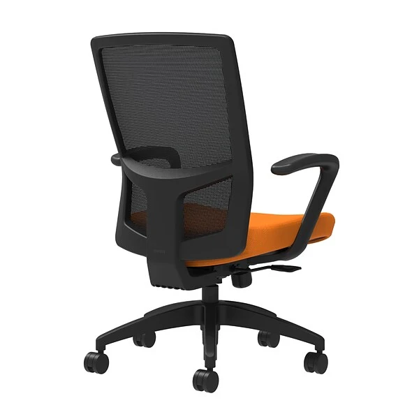 Union & Scale Workplace2.0™ Fabric Task Chair, Apricot, Integrated Lumbar, Fixed Arms, Synchro-Tilt With Seat Slide (53626)