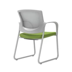 Union & Scale Workplace2.0™ Fabric Guest Chair, Pear, Integrated Lumbar, Fixed Arms, Stationary Seat Control (53747)