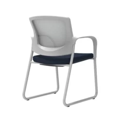 Union & Scale Workplace2.0™ Fabric Guest Chair, Navy, Integrated Lumbar, Fixed Arms, Stationary Seat Control (53751)