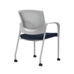 Union & Scale Workplace2.0™ Fabric Guest Chair, Navy, Integrated Lumbar, Fixed Arms, Stationary, Fully Assembled