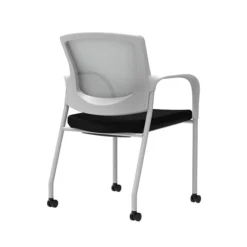 Union & Scale™ Workplace2.0™ 500 Series Fabric Guest Chair, Black, Integrated Lumbar, Fixed Arms, Stationary, Fully Assembled