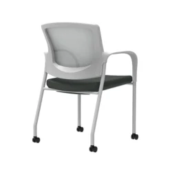 Union & Scale Workplace2.0™ Fabric Guest Chair, Iron Ore, Integrated Lumbar, Fixed Arms, Stationary, Fully Assembled
