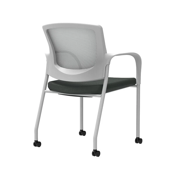Union & Scale Workplace2.0™ Fabric Guest Chair, Iron Ore, Integrated Lumbar, Fixed Arms, Stationary, Fully Assembled