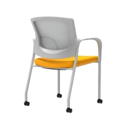 Union & Scale Workplace2.0™ Fabric Guest Chair, Goldenrod, Integrated Lumbar, Fixed Arms, Stationary, Fully Assembled