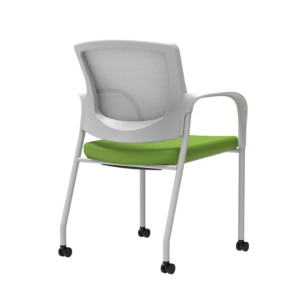Union & Scale Workplace2.0™ Fabric Guest Chair, Pear, Integrated Lumbar, Fixed Arms, Stationary Seat Control (53685)