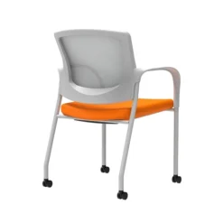 Union & Scale Workplace2.0™ Fabric Guest Chair, Apricot, Integrated Lumbar, Fixed Arms, Stationary Seat Control (53682)