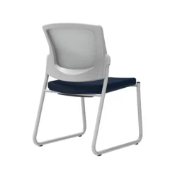 Union & Scale Workplace2.0™ Fabric Guest Chair, Navy, Integrated Lumbar, Armless, Stationary Seat Control (53762)
