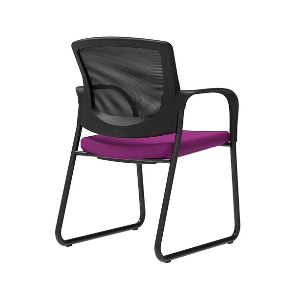 Union & Scale Workplace2.0™ Fabric Guest Chair, Amethyst, Integrated Lumbar, Fixed Arms, Stationary, Fully Assembled (53721)