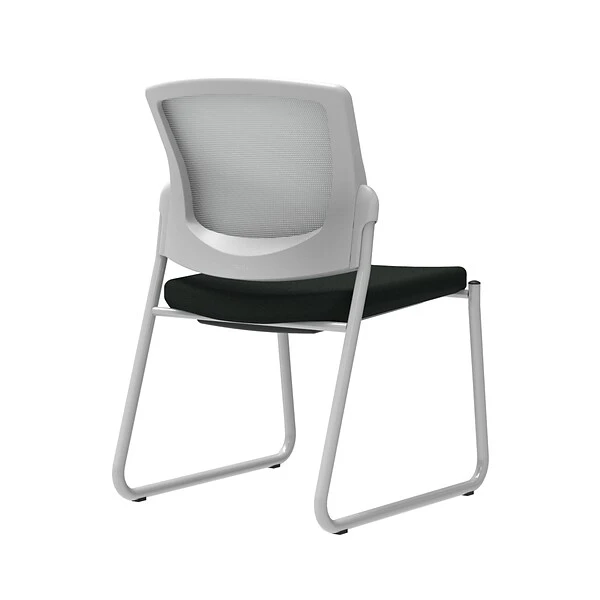 Union & Scale Workplace2.0™ Guest Chair, Black Vinyl, Integrated Lumbar, Armless, Stationary Seat Control (53761)