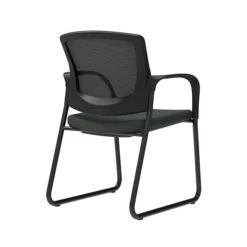 Union & Scale™ Workplace2.0™ Fabric Guest Chair, Iron Ore, Integrated Lumbar, Fixed Arms, Stationary Seat Control (53728)