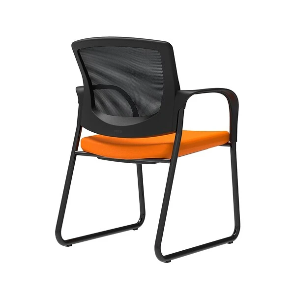 Union & Scale Workplace2.0™ Fabric Guest Chair, Apricot, Integrated Lumbar, Fixed Arms, Stationary Seat Control (53722)