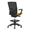 Union & Scale Workplace2.0™ Fabric Stool, Goldenrod, Integrated Lumbar, Fixed Arms, Synchro-Tilt, Partial Assembly Required