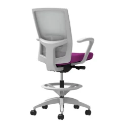 Union & Scale Workplace2.0™ Fabric Stool, Amethyst, Adjustable Lumbar, Fixed Arms, Synchro-Tilt Seat Control (53784)