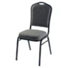 NPS 9300 Series Deluxe Fabric Upholstered Stack Chair, Natural Graystone/Black Sandtex (9362-BT)