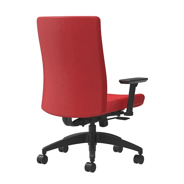 Union & Scale Workplace2.0™ Task Chair Upholstered 2D, Adjustable Arms, Cherry Fabric, Synchro Tilt (54139)