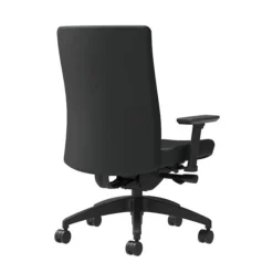 Union & Scale Workplace2.0™ Task Chair Upholstered 2D, Adjustable Arms, Black Vinyl Synchro Tilt Seat Slide (54178)