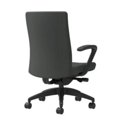 Union & Scale Workplace2.0™ Task Chair Upholstered, Fixed Arms, Iron Ore Fabric, Synchro Tilt Seat Slide (54188)